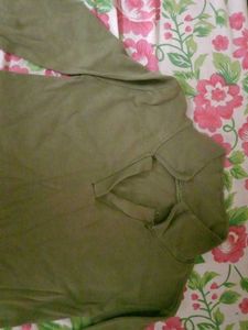 Olive Green Long Sleeve Top