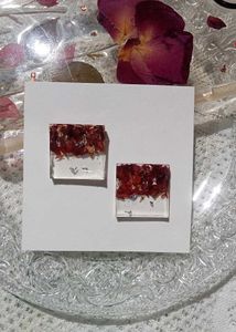 Rose Petal Resin Earrings