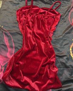 Red Velvet Mini Bodycon Dress