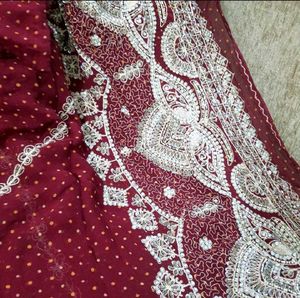 Embroidered Maroon Fabric