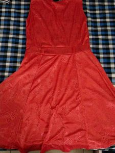 Coral Pink Fit & Flare Dress