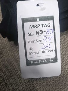 N@83 Size-28 Dark Black Jeans