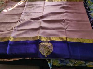 Pastel pink And blue Silk Saree