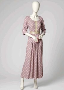 Pink Floral Embroidered Dress