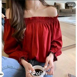 New With Tag Rust Korean Premium Bardot