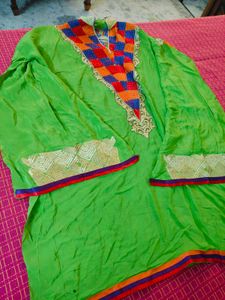 Pure Crepe Semi stitch Dress Material