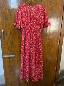 SHEIN Red Floral Maxi Dress