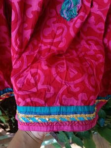 Red Patterned Ethnic Skirt