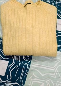 Yellow Knit Pullover Sweater