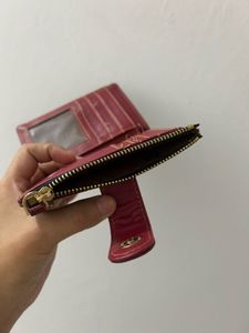 Cherry Red Faux Croc Wallet
