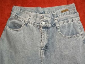 Double Waistband Denim Jeans