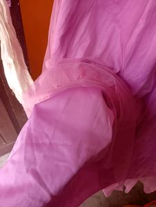 Purple Silk Organza Skirt Or Can Be Wear As A Lehe