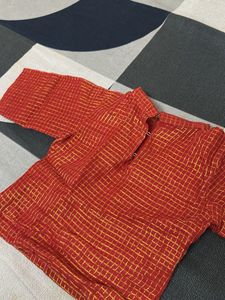 Red &amp; Gold Indian Skirt Set For Kids