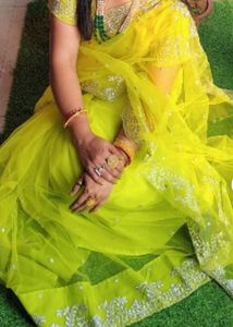 Net Saree With Padded Blouse