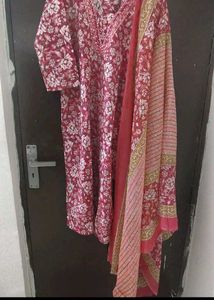 New Cotton Three Pcs Suit With Big Dupatta