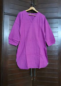 Women Cotton Purple Kurta Set