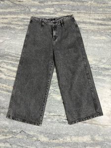 Grey Wash Wide Leg Jeans