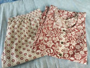 Maroon cotton✨ suit with floral 🌸design