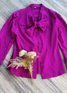 Purple Bow Blouse
