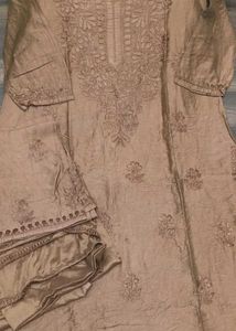 Elegant pure Chikankari Lakhnowi Kurti set