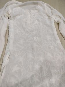 White Transparent Chikankari Kurti