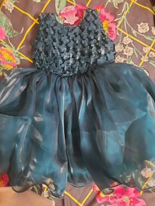 Teal Tulle Flower Girl Dress
