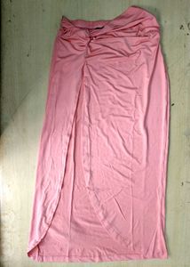 Halter Tie-Up Neck Crop Top with Side Slit Skirt