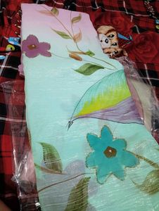 Pure Crush Georgette Hand Brush Paint Sarees