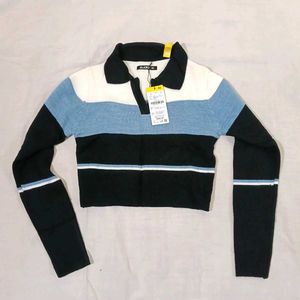 Zudio Striped Crop Sweater