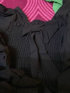 Chic Black Bow Tie Blouse