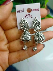 Radha Krishna Oxidised Earrings