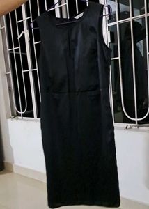Black satin dress