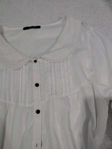 White Peter Pan Collar Blouse