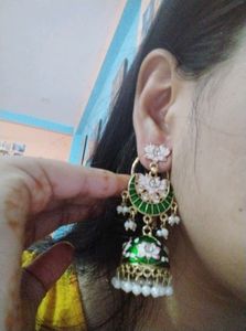 Green Color Jhumka Earring