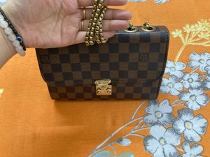 Brown Checked Crossbody Bag