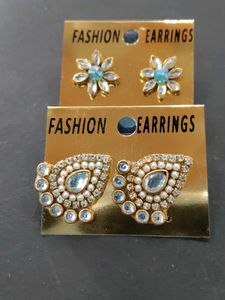 Handmade Kundan Stud Earrings( Combo of 2)