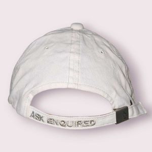 ASK Enquired White Embroidered Cap - Rare Korean