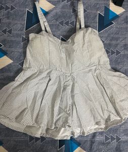 Striped Peplum Tank Top