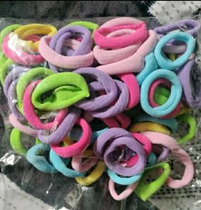 100 Pcs Elastic Rubber Hair Bands For Girls
