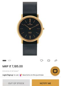 Titan Edge Vintage Black Dial Watch