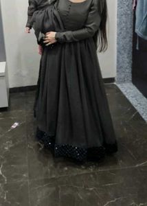 Party Wear Full Flare Gown Mother Daughter Duo