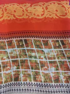 ORANGE CHIFFON SAREE