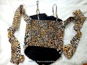 Leopard Print Spaghetti Strap Top