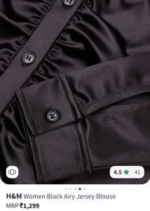 Hnm Black Airy Jersey Blouse