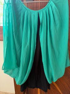 Chic Aqua Green Sheer Sleeve Top
