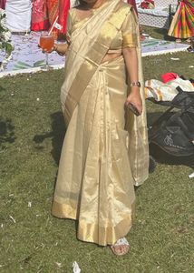 Elegant Gold Saree- available 2 in stock