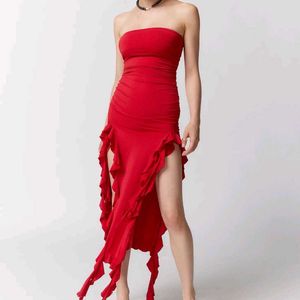 Red Ruffle Dress