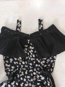BlackSequenceDaisy Print Jumpsuit For Teen withBag