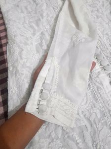 White Chicken Kari Kurta.🤍