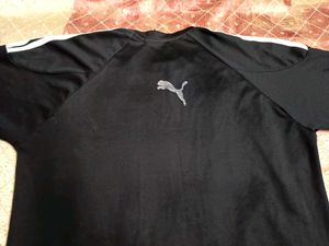 Classic Black Dry-Fit Sports T-Shirt with White